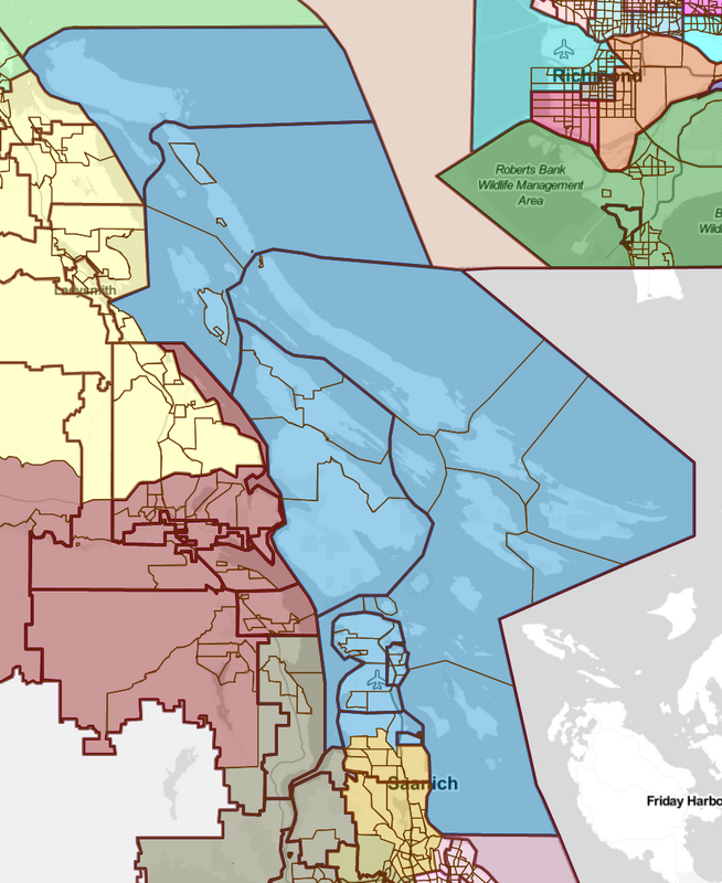 Saanich North & The Islands proposed boundaries